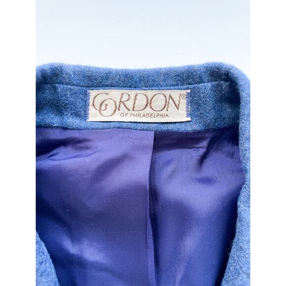 Women's Vintage Gordon of Philadelphia Blue Wool Blend Blazer Size 10 - Picture 2 of 7